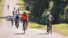 Mama Rachel Ruto with her cycling club on January 26, 2021