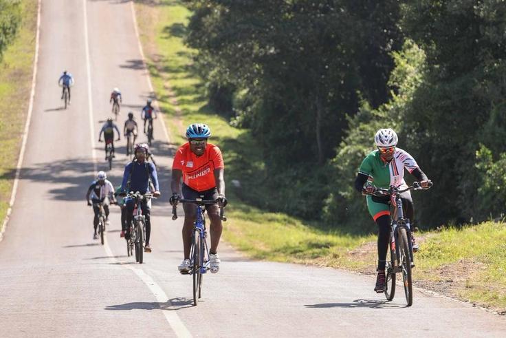 Mama Rachel Ruto with her cycling club on January 26, 2021