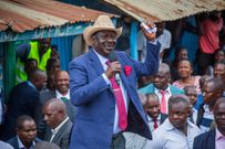 Azimio la Umoja leader Raila Odinga speaking at Toi Market on June 14, 2023