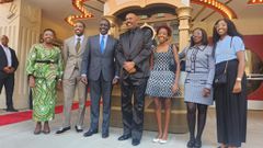 President William Ruto and First Lady Rachel Ruto with their daughters meet Steve Harvey in the US