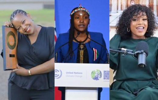 A collage image of Lynn Ngugi, Elizabeth Wathuti and Just Ivy