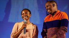 Actor Abel Mutua with his wife, Judy Nyawira