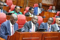 Roads CS Kipchumba Murkomen meeting the National Assembly Departmental Committee on Finance and National Planning