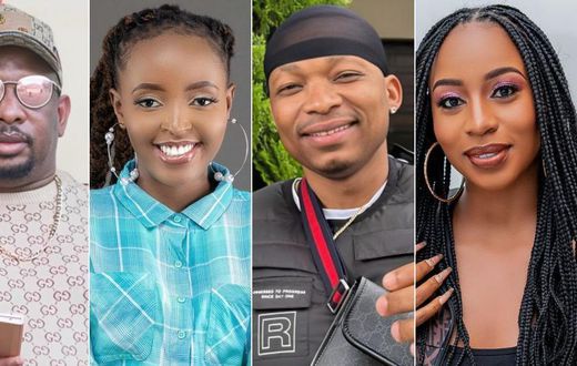From left: Mike Sonko, Eve Mungai, Otile Brown & Diana Bahati