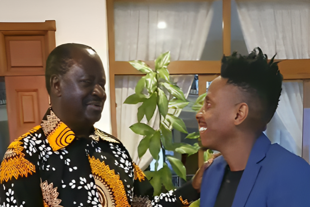 Azimio leader Raila Odinga and comedian Eric Omondi