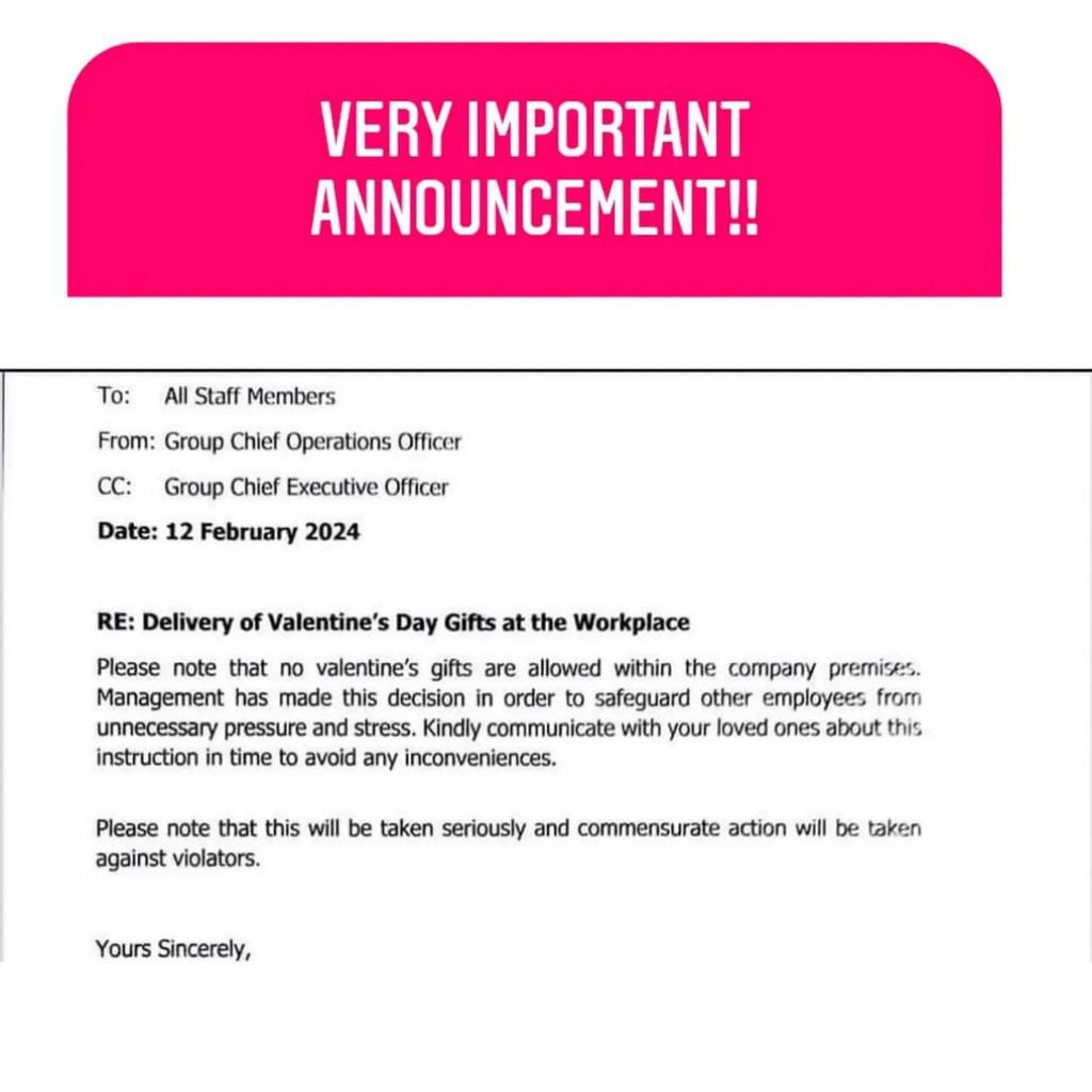 Workplace Valentine's Day Policy Stirs Controversy