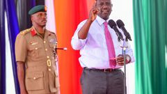 President William Ruto speaks during the ground breaking ceremony for the proposed Shauri Moyo ‘A’ affordable housing project, Nairobi County