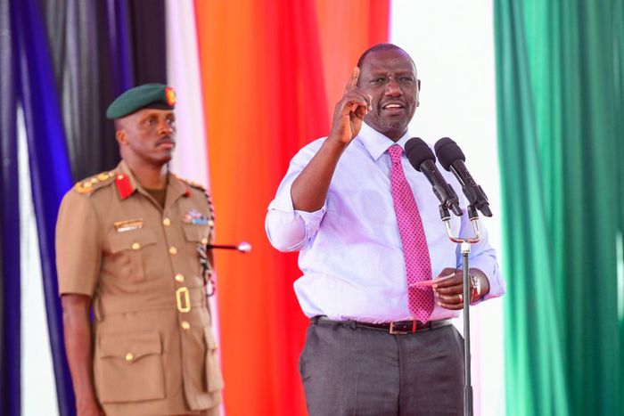 President William Ruto speaks during the ground breaking ceremony for the proposed Shauri Moyo ‘A’ affordable housing project, Nairobi County