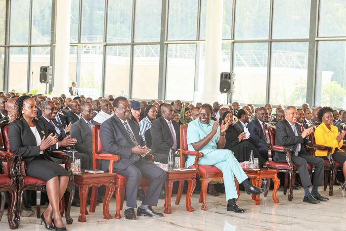 President William Ruto with Prime Secretary Musalia Mudavadi at State House on June 19, 2024