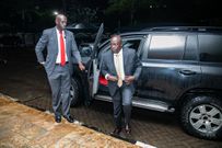 Deputy President Rigathi Gachagua arrives at his Harambee House Annex office