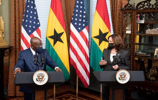 The president of Ghana, Nana Akufo-Addo and the vice president of America, Kamala Harris