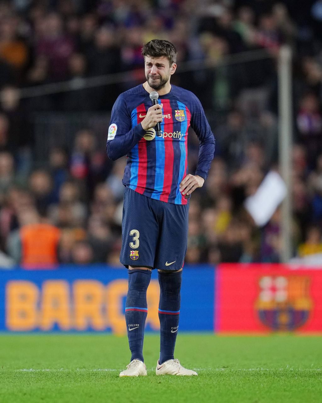 Gerard Pique of FC Barcelona at full time during the La Liga match between FC Barcelona and UD Almeria played at Spotify Camp Nou Stadium on November 05, 2022 .