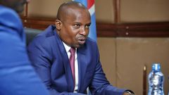 Interior CS Kithure Kindiki meeting immigration officials at Nyayo House on September 8, 2023