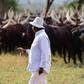 President Museveni at his farm in Kisozi, Gomba recently/Instagram