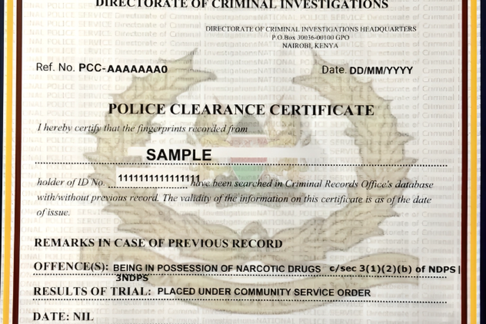 A certificate of good conduct