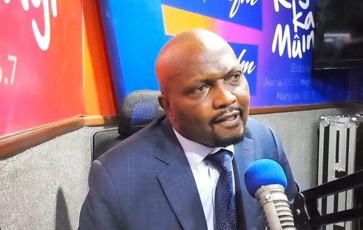 Cabinet Secretary Moses Kuria during an interview with Kameme FM on November 6, 2023