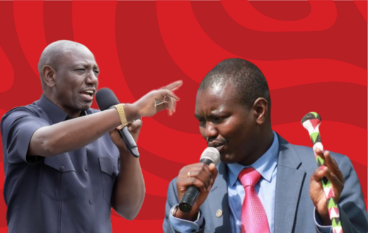 A collage of President William Ruto and Senator Jackson Mandago
