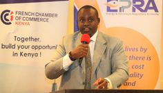 EPRA Director General Daniel Kiptoo Speaking during a meeting hosted by the French Chamber of Commerce in Nairobi