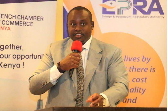 EPRA Director General Daniel Kiptoo Speaking during a meeting hosted by the French Chamber of Commerce in Nairobi