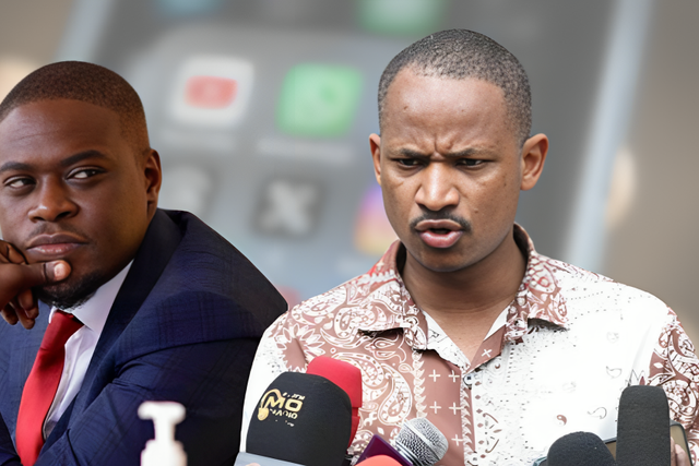 A collage of Nairobi Governor Johnson Sakaja and MP Babu Owino
