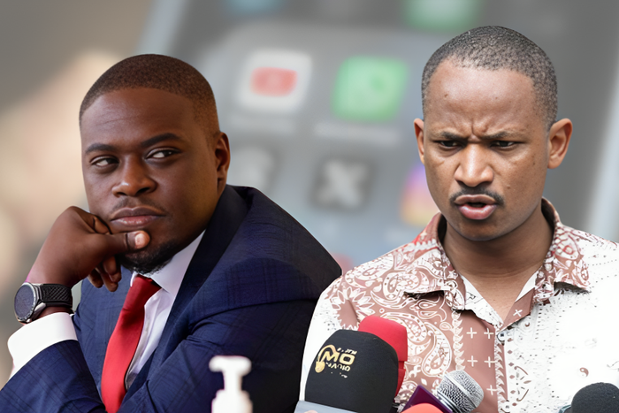 A collage of Nairobi Governor Johnson Sakaja and MP Babu Owino