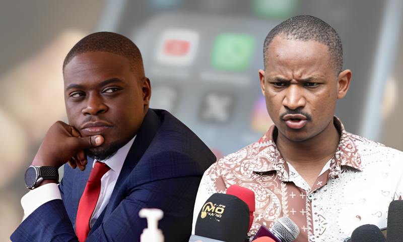 A collage of Nairobi Governor Johnson Sakaja and MP Babu Owino