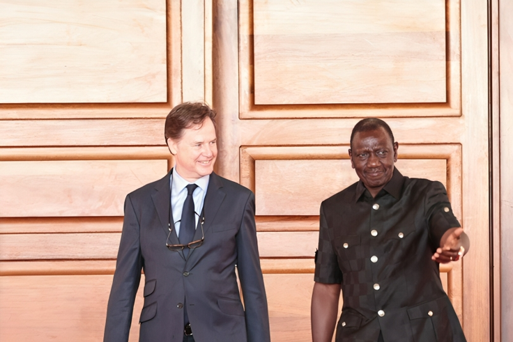 President William Ruto with Meta Global President Nick Clegg at State House, Nairobi on March 18, 2024