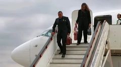 Malawi Vice President Dr. Saulos Klaus Chilima disembarking from a plane