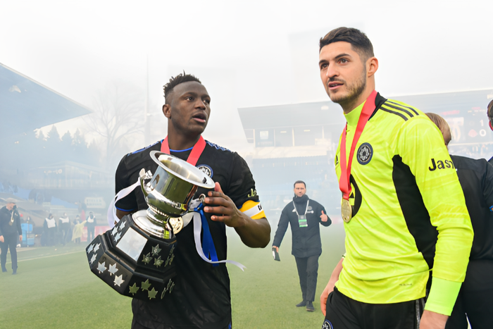 Canadian Championship Final21 November 2021 - Montréal, QC, CANCanada SoccerCF MontréalVoyageurs CupVictor Wanyama and James Pantemis
