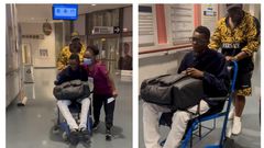 Singer Jose Chameleone being wheeled out of Hospital