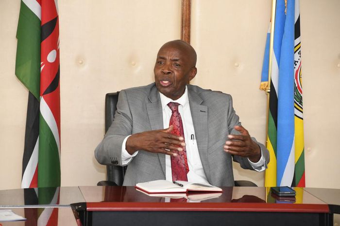 Education CS Ezekiel Machogu during a meeting in his office