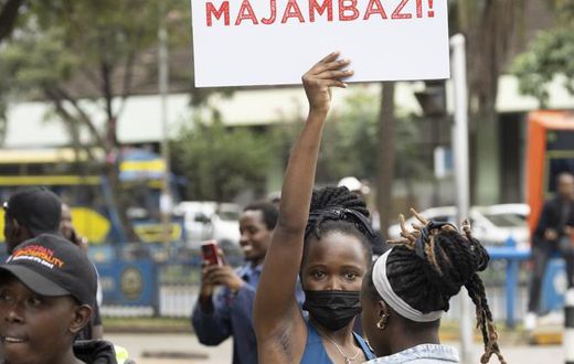 Protestors during Occupy Parliament protests in Kenya
