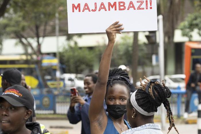 Protestors during Occupy Parliament protests in Kenya