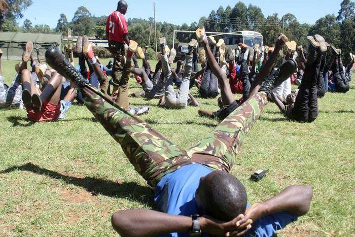 Candidates at a past KDF recruitment drive