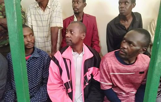 Suspected cult leader Paul Mackenzie and other suspects when they were presented in court