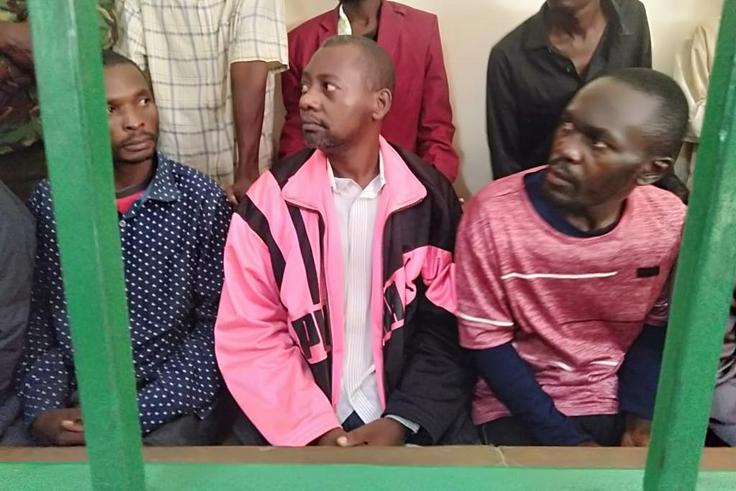 Suspected cult leader Paul Mackenzie and other suspects when they were presented in court