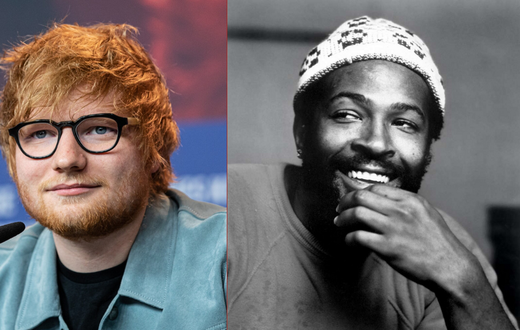 English singer-songwriter Ed Sheeran and Songwriters Hall of Fame inductee Marvin Gaye