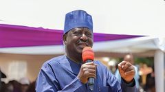 Azimio's Raila Odinga during a funeral of a COTU official in Vihiga County on September 2, 2023