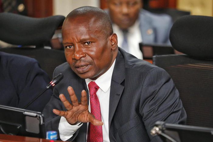 Interior CS Kithure Kindiki addressing the National Assembly Committee on National Cohesion and Equal Opportunities on September 28, 2023