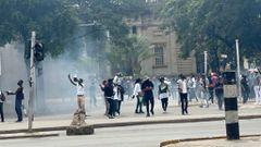 Protestors in Nairobi CBD