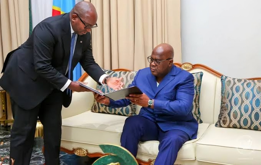 President Félix Tshisekedi with former DRC PM Jean-Michel Sama Lukonde