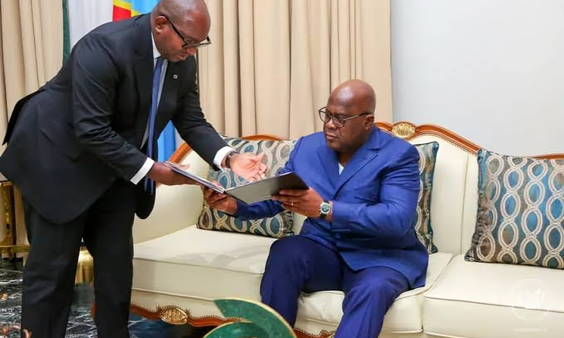 President Félix Tshisekedi with former DRC PM Jean-Michel Sama Lukonde