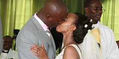 Raila junior and his wife on their wedding day