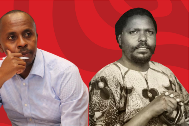 A collage of Dagoretti South MP John Kiarie and his father Former Kandara Member of Parliament David Waweru