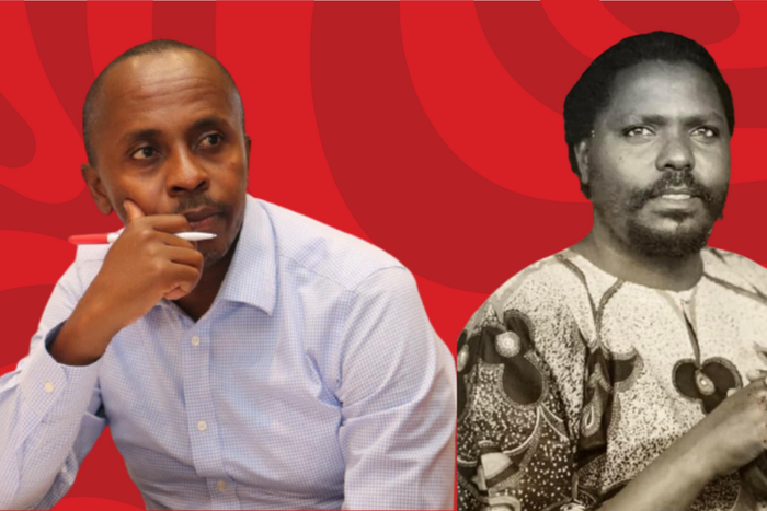 A collage of Dagoretti South MP John Kiarie and his father Former Kandara Member of Parliament David Waweru