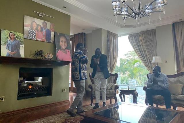 William Ruto with Raila Odinga at Raphael Tuju's home in Karen in March 2020