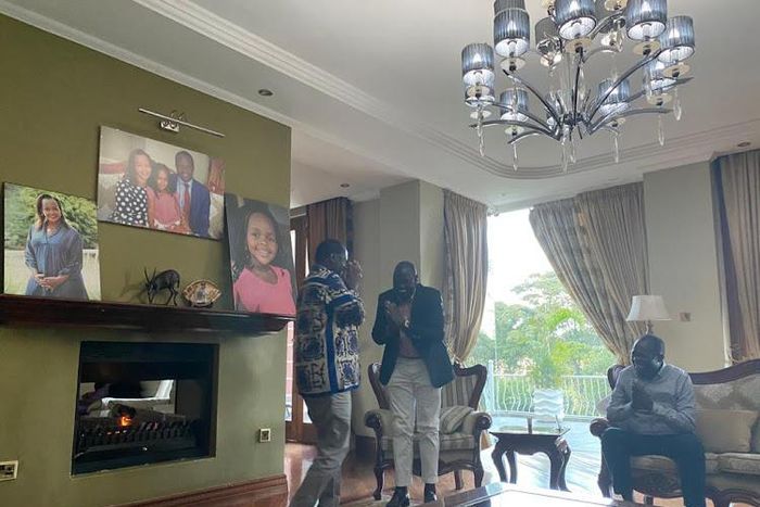 William Ruto with Raila Odinga at Raphael Tuju's home in Karen in March 2020