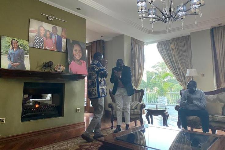 William Ruto with Raila Odinga at Raphael Tuju's home in Karen in March 2020