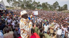 Raila Odinga in a public rally