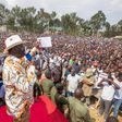Raila Odinga in a public rally